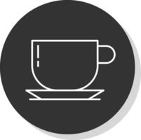 Kaffee Tasse Linie grau Kreis Symbol vektor