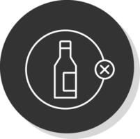 Nej alkohol linje grå cirkel ikon vektor