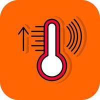 Clever Temperatur gefüllt Orange Hintergrund Symbol vektor