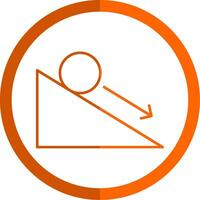 Nieder Hügel Linie Orange Kreis Symbol vektor