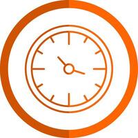 Uhr Linie Orange Kreis Symbol vektor