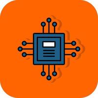 Chip gefüllt Orange Hintergrund Symbol vektor