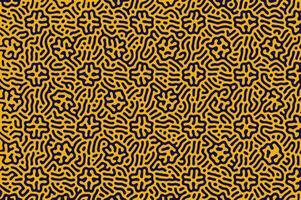 Gelb schwarz organisch turing irregulär Linien Hintergrund mit einzigartig Muster Design vektor