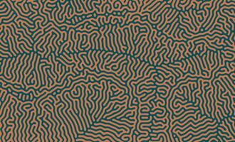 elegant grön och orange turing rader organisk form mönster bakgrund design vektor
