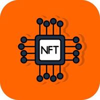 nft gefüllt Orange Hintergrund Symbol vektor