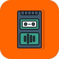 inspelare fylld orange bakgrund ikon vektor