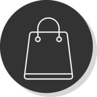 Einkaufen Tasche Linie grau Kreis Symbol vektor