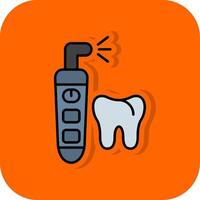 Dental Bewässerungsgerät gefüllt Orange Hintergrund Symbol vektor