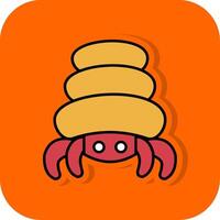 Einsiedler Krabbe gefüllt Orange Hintergrund Symbol vektor