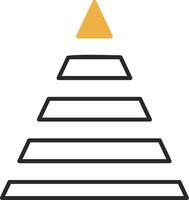 pyramid Diagram flådd fylld ikon vektor