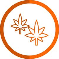 Hanf Linie Orange Kreis Symbol vektor