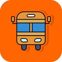 Schule Bus gefüllt Orange Hintergrund Symbol vektor