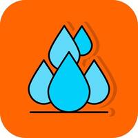 Wasser Tropfen gefüllt Orange Hintergrund Symbol vektor