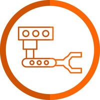 industriell robot linje orange cirkel ikon vektor