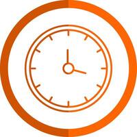 Uhr Linie Orange Kreis Symbol vektor
