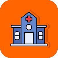 Krankenhaus gefüllt Orange Hintergrund Symbol vektor