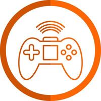 Joystick Linie Orange Kreis Symbol vektor