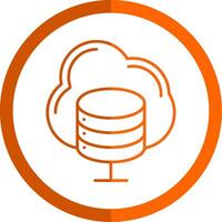 Wolke Server Linie Orange Kreis Symbol vektor