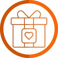 Geschenk Linie Orange Kreis Symbol vektor