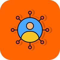 avatar fylld orange bakgrund ikon vektor