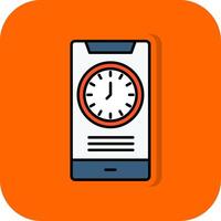 Zeit gefüllt Orange Hintergrund Symbol vektor