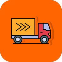 Lieferung LKW gefüllt Orange Hintergrund Symbol vektor