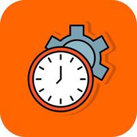 Zeit Verwaltung gefüllt Orange Hintergrund Symbol vektor
