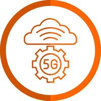 Wolke Server Linie Orange Kreis Symbol vektor