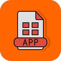 App gefüllt Orange Hintergrund Symbol vektor