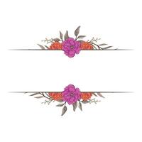 dekorativ Blumen- Laub Ornament zum Hochzeit Einladung vektor