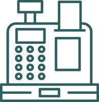 Kasse Maschine Linie Gradient runden Ecke Symbol vektor