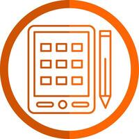 Zeichnung Tablette Linie Orange Kreis Symbol vektor