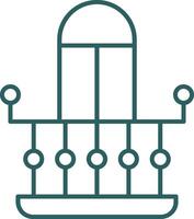 balkong linje lutning runda hörn ikon vektor