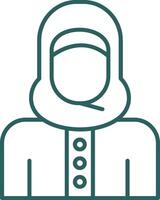 islamisch Frau Linie Gradient runden Ecke Symbol vektor