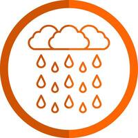 schwer Regen Linie Orange Kreis Symbol vektor