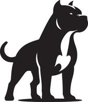 minimal wütend Pitbull Hund Silhouette, schwarz Farbe Silhouette 14 vektor