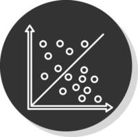 streuen Graph Linie grau Kreis Symbol vektor