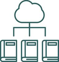 Digital Bibliothek Linie Gradient runden Ecke Symbol vektor