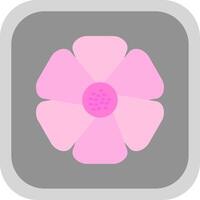 hibiskus platt runda hörn ikon vektor