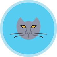 katt platt mång cirkel ikon vektor