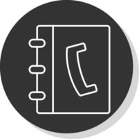 Telefonbuch Linie grau Kreis Symbol vektor