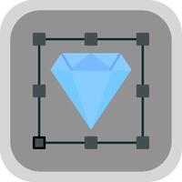 Diamant eben runden Ecke Symbol vektor