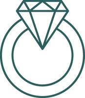diamant ringa linje lutning runda hörn ikon vektor