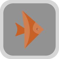 fisk platt runda hörn ikon vektor