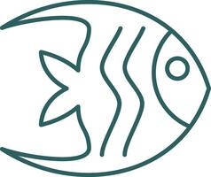 Kaiserfisch Linie Gradient runden Ecke Symbol vektor