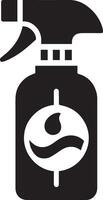 minimal spray flaska ikon silhuett, vit bakgrund, fylla med svart 10 vektor