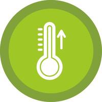 stigande temperatur glyf mång cirkel ikon vektor