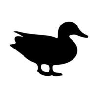 Ente Silhouette Illustration auf Isolierung Hintergrund vektor