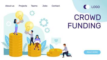 Crowdfunding, Partnerschaft, kollektiv Zusammenarbeit von Menschen vektor