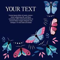schön Vorlage Rahmen mit Schmetterlinge zum Sozial Medien, Gruß Karte, Einladung. Platz zum Text. vektor